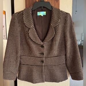 Beth Bowley Black and Cream Women's Blazer